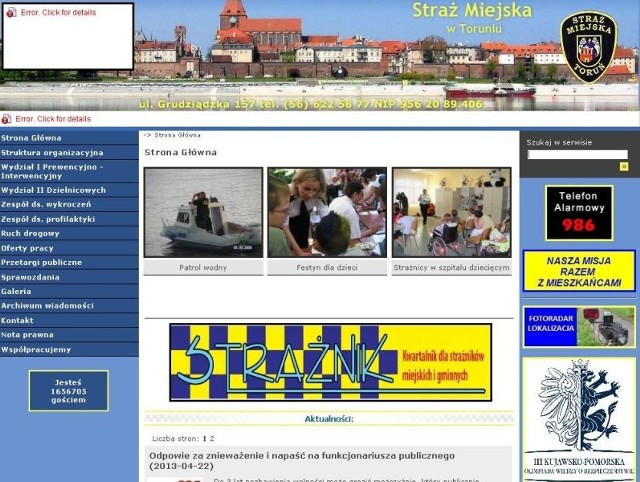 Strona internetowa toruńskiej straży miejskiej została zhakowana?