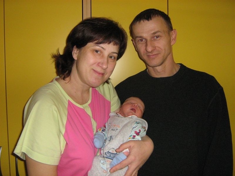 Adam Kuciejczyk z rodzicami