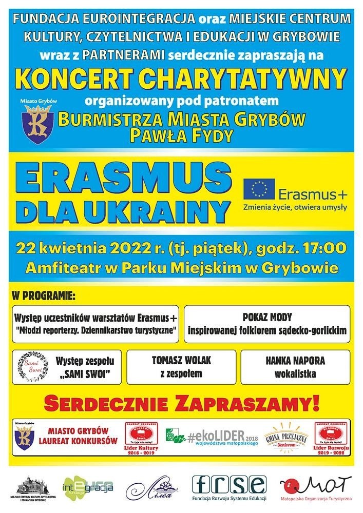 GRYBÓW
Piątek - 22 kwietnia
Koncert charytatywny dla Ukrainy