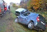 Wypadek w Hopowie. Dwa samochody zderzyły się na drodze krajowej nr 20 za Hopowem w kierunku Egiertowa [zdjęcia]