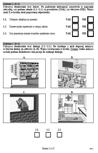 Sprawdzian 2015 szóstoklasisty. Język hiszpański [ARKUSZ,...