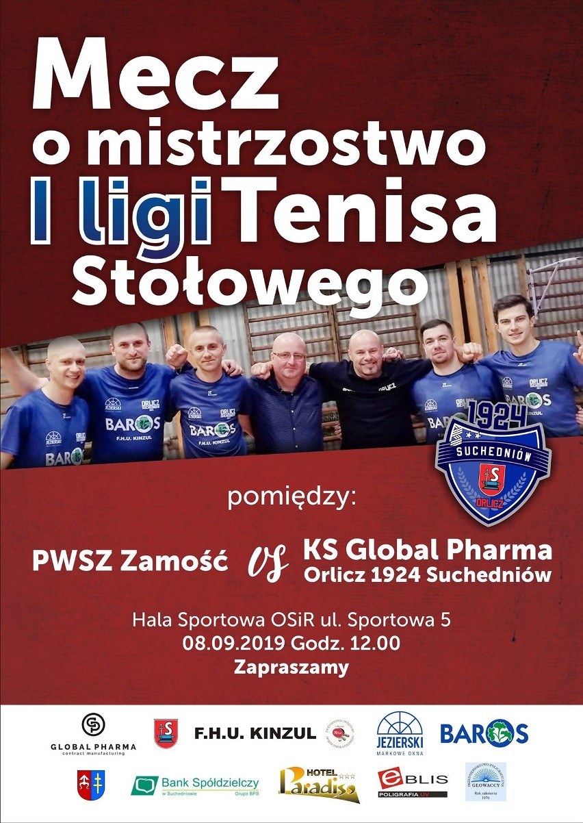 Zdobyć punkty i… zbierać pluszaki. Global Pharma Orlicz 1924 Suchedniów na początek sezonu zagra z faworytem I ligi tenisa stołowego