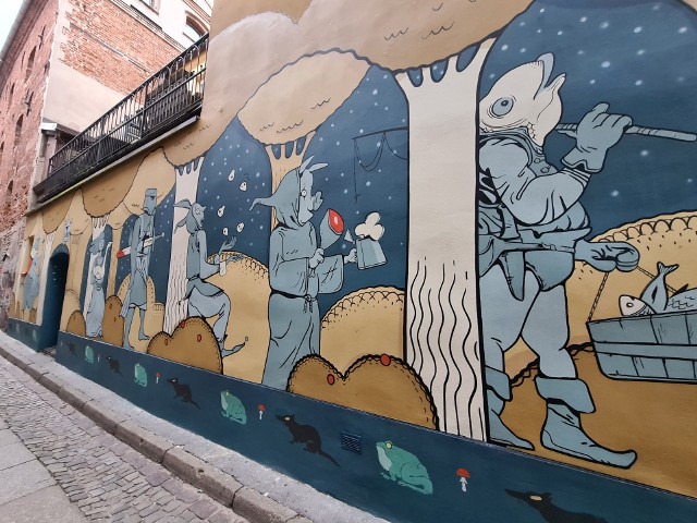 Mural z ulicy Ciasnej - już po czyszczeniu