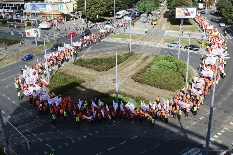 Protest leśników w Szczecinie