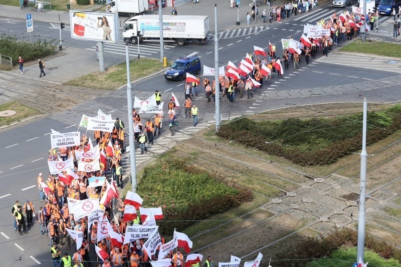 Protest leśników w Szczecinie