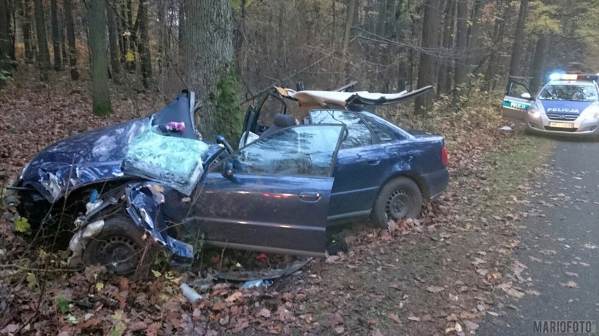 Wypadek na drodze Łambinowice - Sowin w powiecie nyskim.