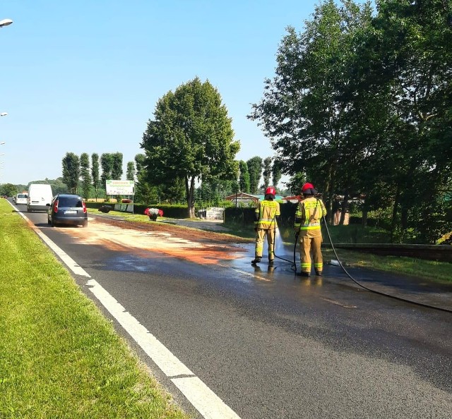 W czwartek, 21 lipca, po godzinie 15 dyżurny stanowiska kierowania Komendanta Miejskiego PSP w Słupsku przyjął zgłoszenie o wycieku bioodpadu na ruchliwej trasie pomiędzy Słupskiem a Redzikowem. 