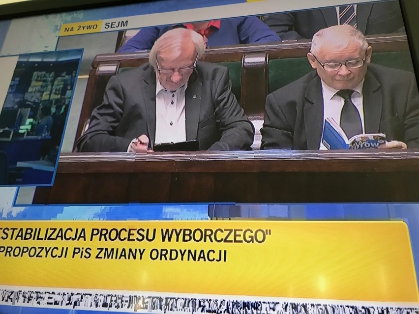Prezes Kaczyński czyta w Sejmie atlas kotów. Reakcja PiS zaskakująca