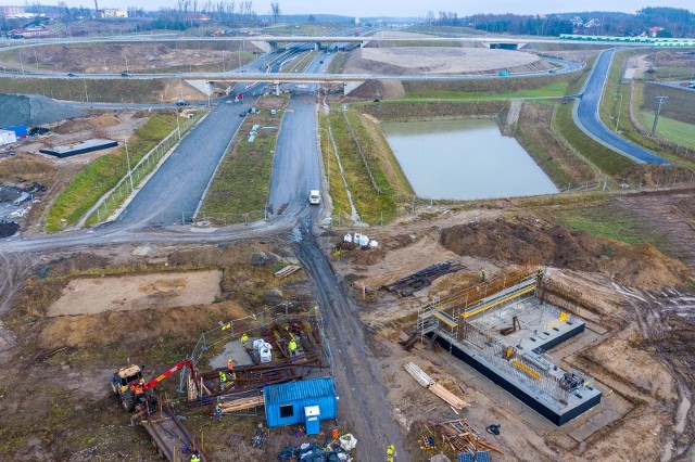 Węzeł Chwaszczyno. Budowa obwodnicy metropolitalnej. Miejsce połączenia z Trasą Kaszubską.