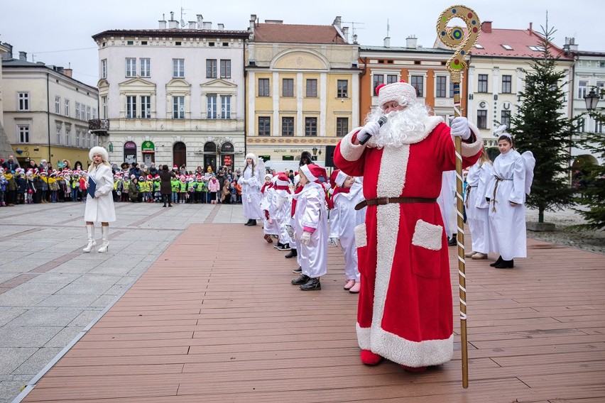 Tarnowskie przedszkolaki przystroiły choinki pod Ratuszem [ZDJĘCIA]