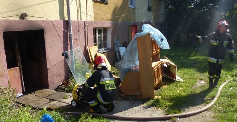 Pożar w budynku w Suchedniowie