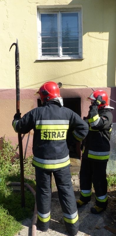 Pożar w budynku w Suchedniowie