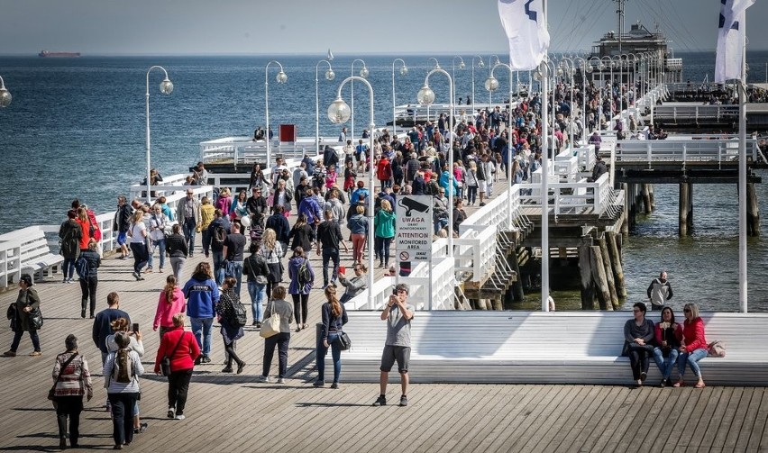 Majówka 2018, plaża w Sopocie.