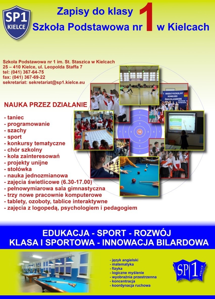 W Szkole Podstawowej 1 w Kielcach będzie innowacyjna, pierwsza w Polsce klasa bilardowa. Trwają zapisy