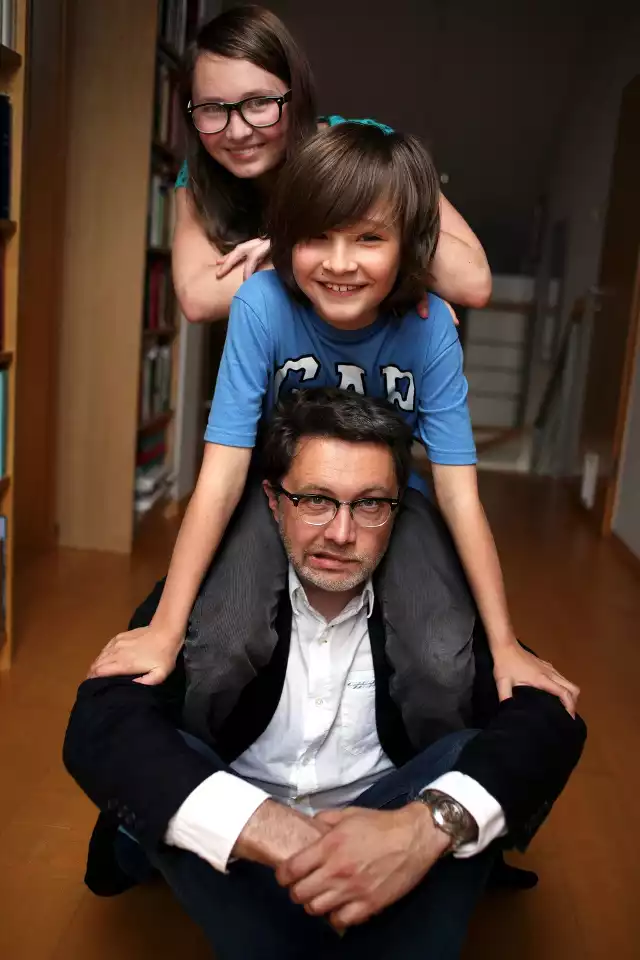 Michal Rusinek, córka Natalia i syn Jakub.