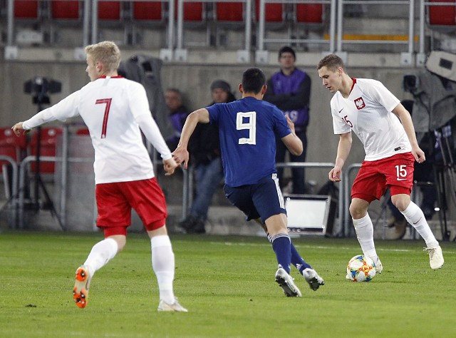 Jan Sobociński grał w meczu Polski z Japonią z numerem 15