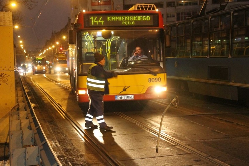 Awaria trakcji na moście Trzebnickim