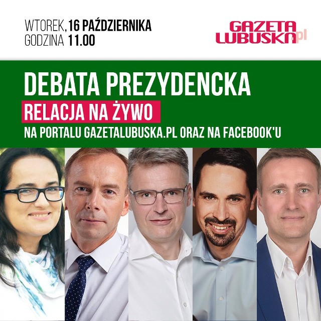 Debata kandydatów na prezydenta Zielonej Góry. Obejrzyj na żywo i podejmij decyzję na kogo oddasz swój głos!