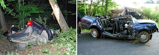 Wypadek w Baryczce. Volkswagen golf combi uderzył w drzewo. 5 osób zostało rannych.