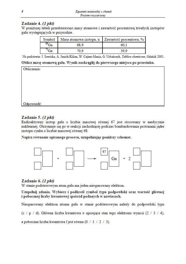 Matura 2014 chemia poziom rozszerzony. Co było? (ODPOWIEDZI, PYTANIA, ZADANIA, ARKUSZ CKE)