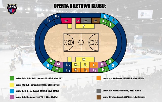 Tak wygląda rozkład miejsc i podstawowe ceny karnetów na mecze koszykarzy.