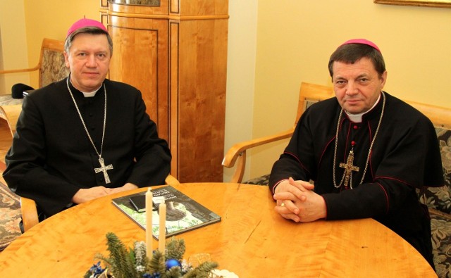 Spotkanie arcybiskupa Józefa Kupnego z ukraińskim biskupem  Leonem Dubrawskim