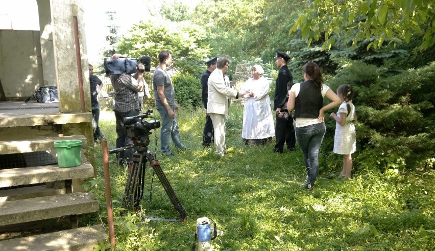 Próba sytuacyjna przed nagraniem sceny do filmu "Ukraiński...