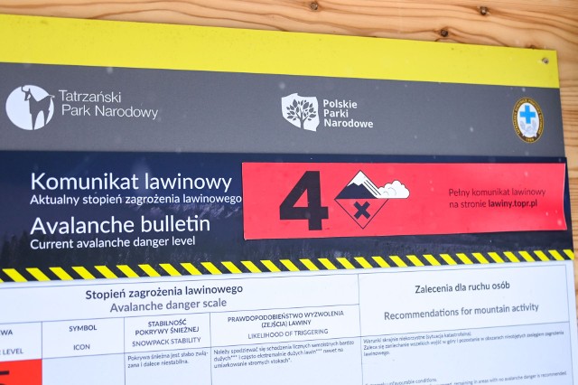 W Tatrach obowiązuje czwarty stopień zagrożenia lawinowego