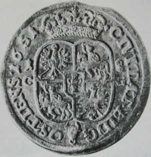 A to moneta, która została wybita w Bydgoszczy - srebrny ort koronny z 1651 roku