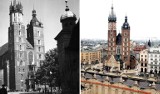 Kraków czarno-biały i kolorowy. Porównujemy archiwalne zdjęcia z aktualnymi. Poznajecie te miejsca? Kraków DAWNIEJ I DZIŚ