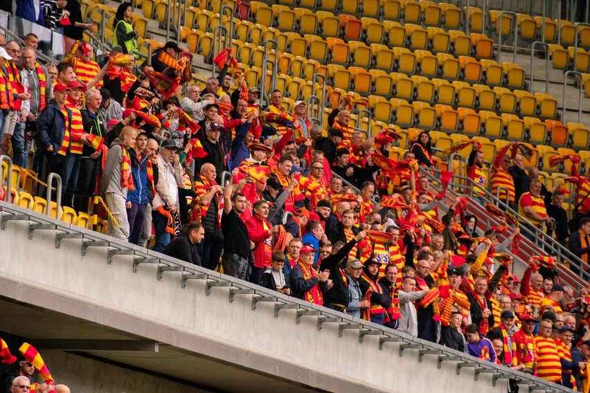 Kibice na meczu Jagiellonia - Piast Gliwice