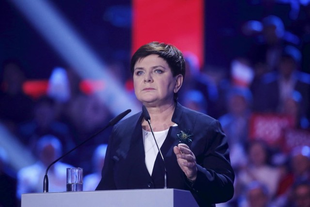 Beata Szydło podczas konwencji PiS na początku kampanii prezydenckiej Andrzej Dudy.