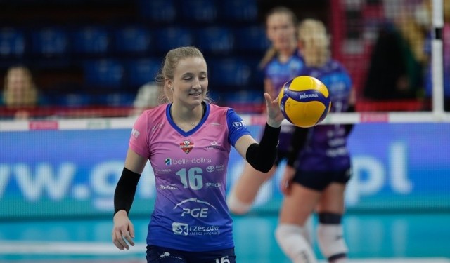 Izabella Rapacz podczas meczu Developres Bella Dolina Rzeszów - OnlyBio Pałac Bydgoszcz (3:0)