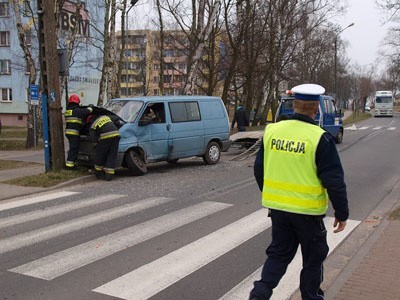 Bus uderzył w autobus komunikacji miejskiej w Białogardzie