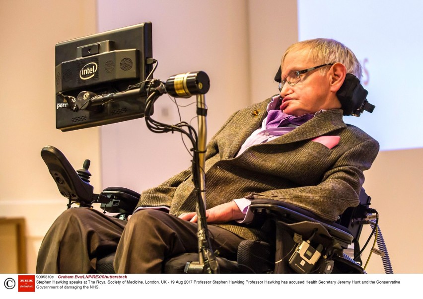 Stephen Hawking na wykładzie w sierpniu 2017 r.