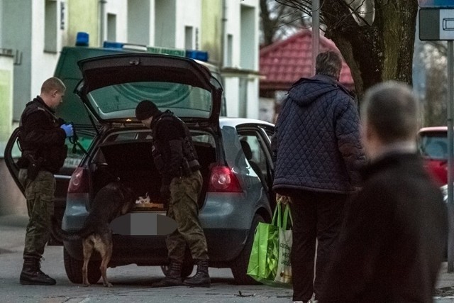 Strażnicy graniczni kontrolowali przy pomocy psów wyszkolonych do wykrywania narkotyków