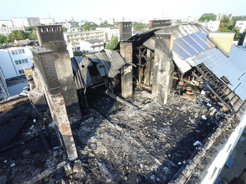 Zniszczony przez pożar DPS przy ul. Głowackiego w Lublinie