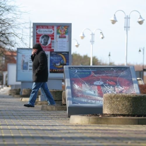 Skutki Emmy na promenadzie w Ustce.