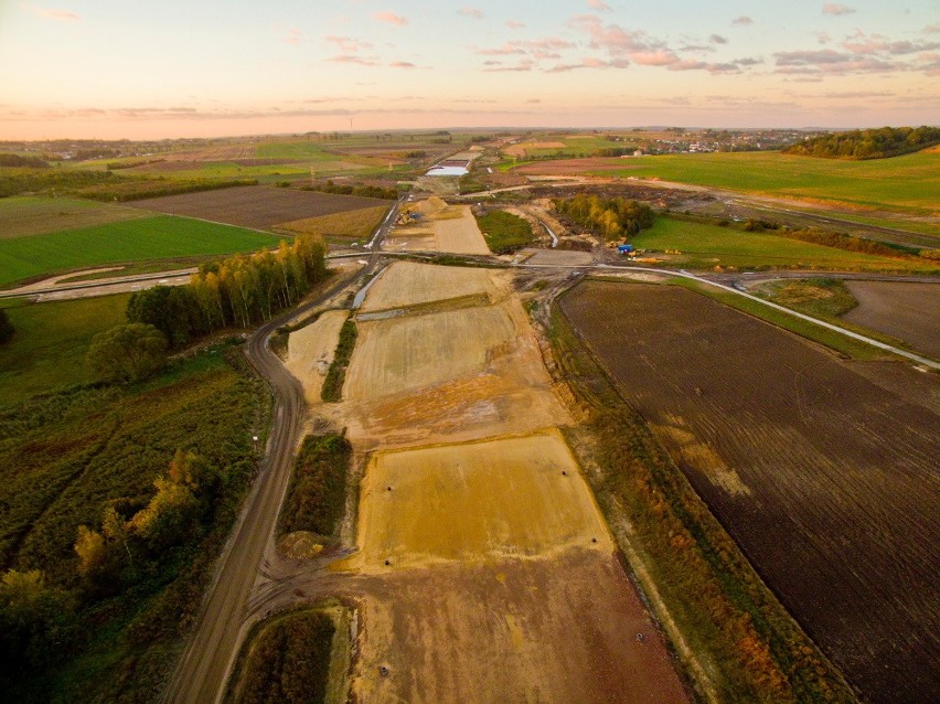 Budowa autostrady A1 z lotu ptaka