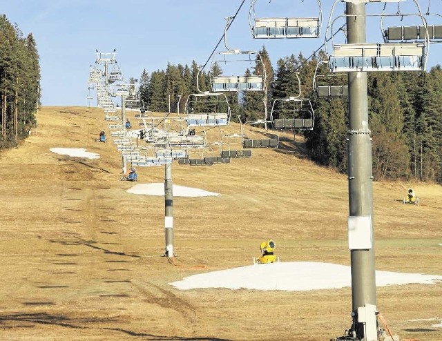 Stacja narciarska Czarna Góra Koziniec wyglądała wczoraj jak łąka