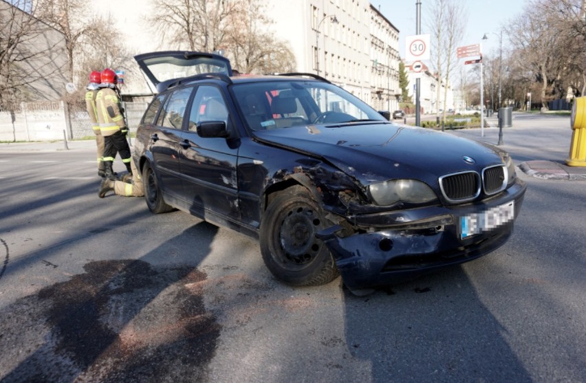 Wypadek na ul. Wólczańskiej - kierowca bmw nie przepuścił audi