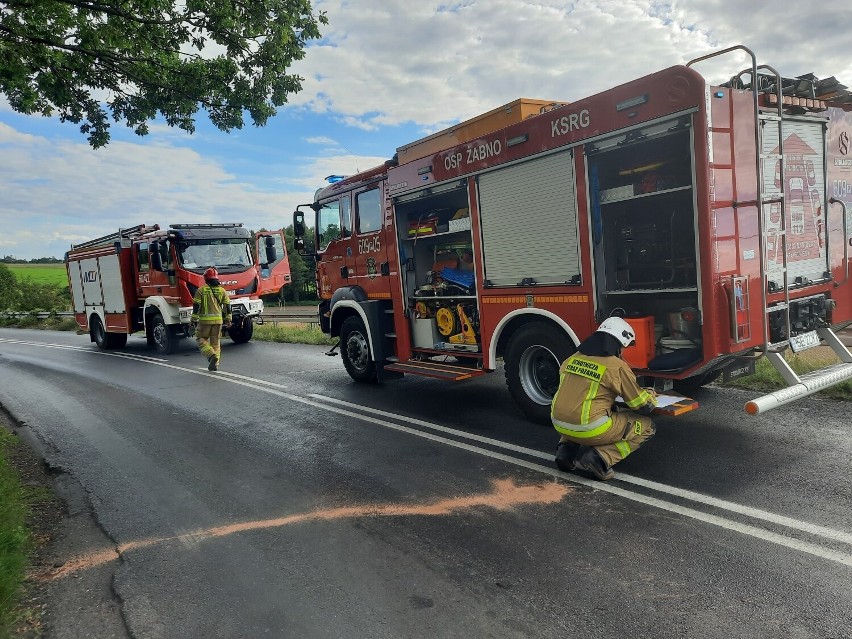 Wypadek na trasie z Żabna do Brodnicy w powiecie śremskim....