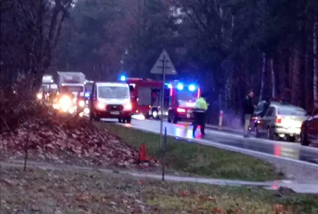 Wypadek na drodze krajowej w Maciejowicach.