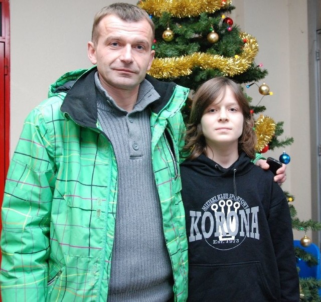 Sławomir Grzesik, nowy trener Zdroju Busko-Zdrój, święta Bożego Narodzenia spędzi w rodzinnym Łagowie. Między innymi z synem Filipem.