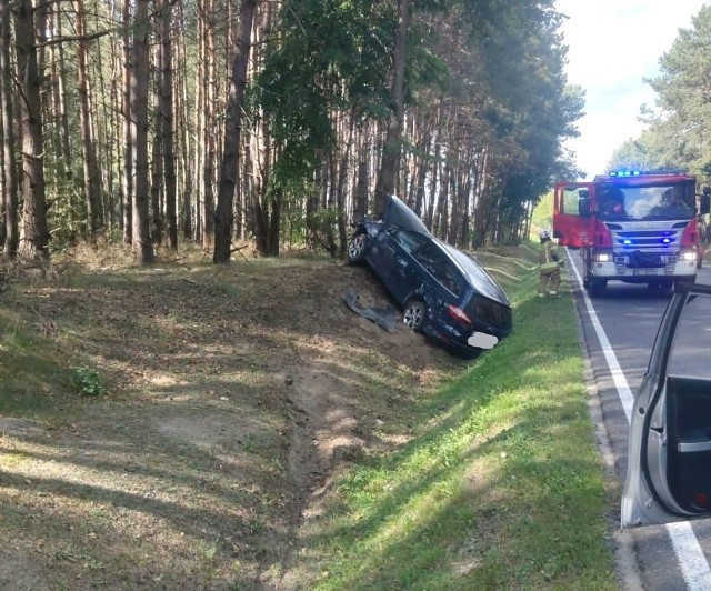 Wypadek na drodze krajowej nr 79 w Czekarzewicach. Samochód uderzył w drzewo.