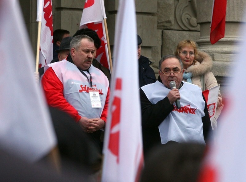 Protest rolników i członków Solidarności