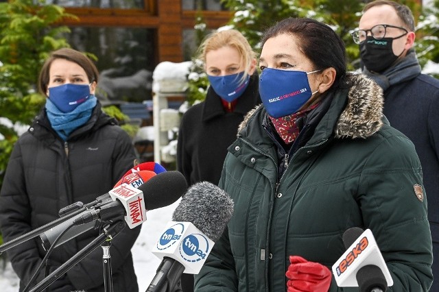 Pomorscy politycy KO: Agnieszka Pomaska, Barbara Nowacka, Małgorzata Chmiel i Marcin Skwierawski