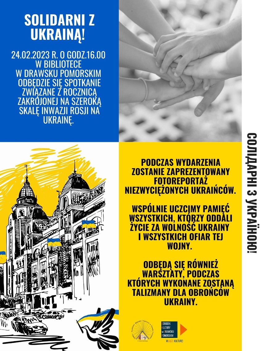 Drawska biblioteka zaprasza na spotkanie "Solidarni z Ukrainą" 