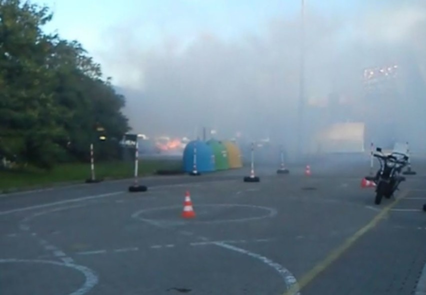 Pożar auta przy ul. Milczańskiej w Szczecinie