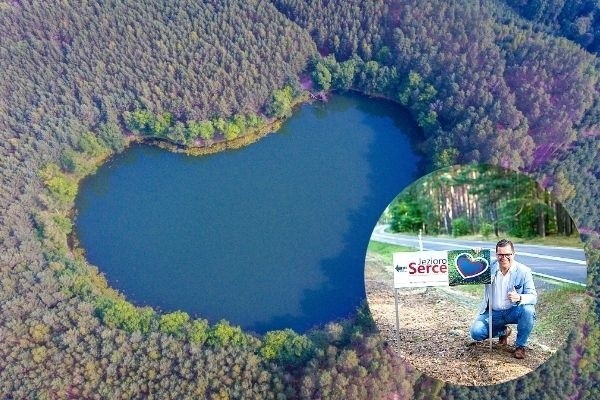 Osobliwy kształt tego akwenu poznaliśmy dzięki filmowi nadesłanemu przez naszego Czytelnika Marka Zienteckiego. To wielka sztuka dostrzec takie osobliwości, ukryte wśród pól i lasów. 